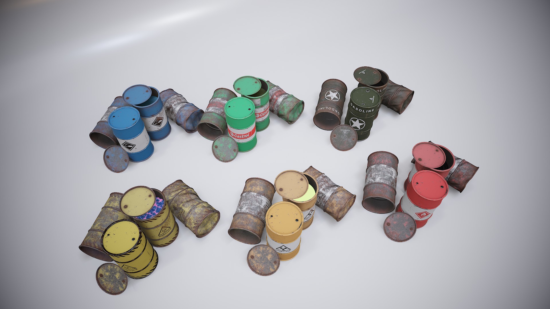 Barrels big pack  Low-poly 3D model_5