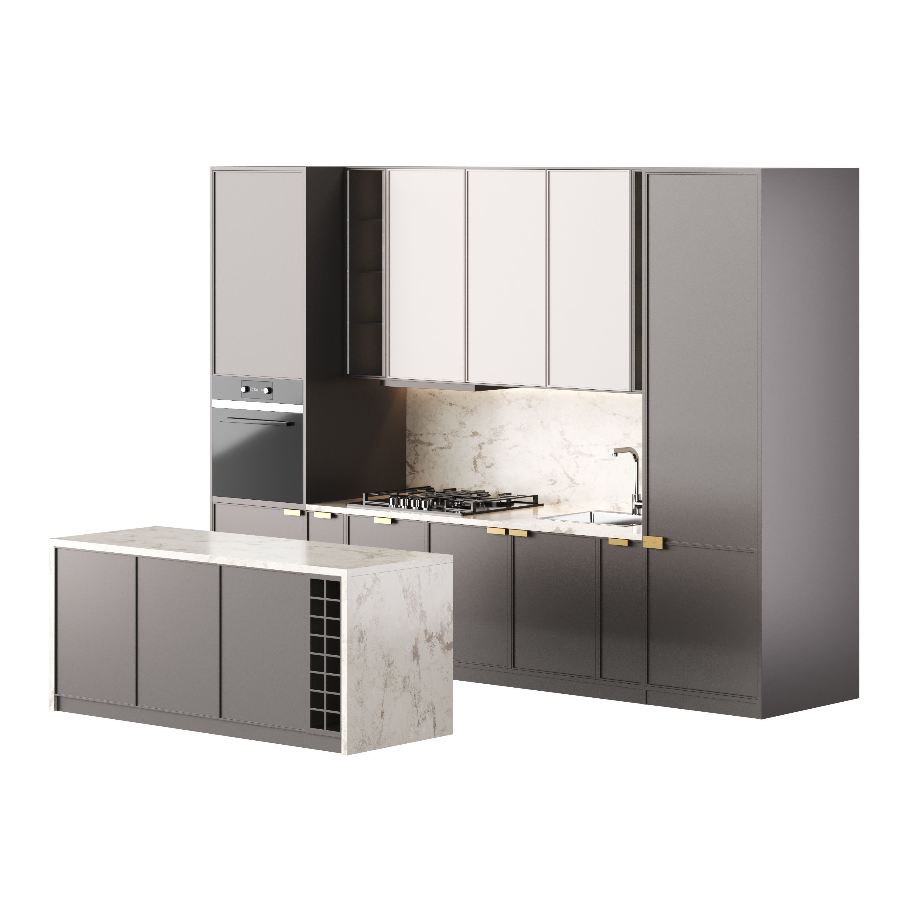 Modern kitchen 04 3D model_1