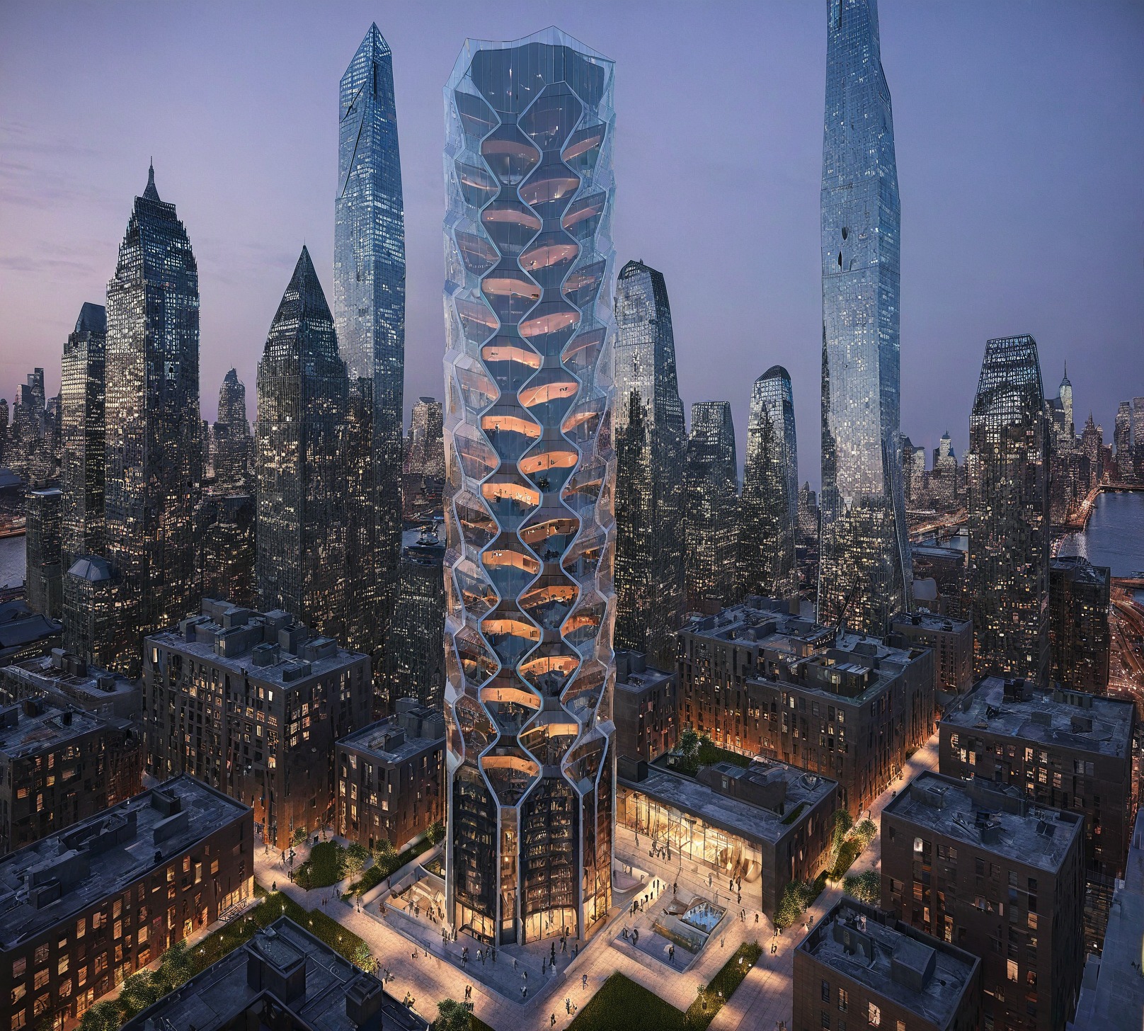 Futuristic Architectural Tower - Nature inspired design 3D model_3