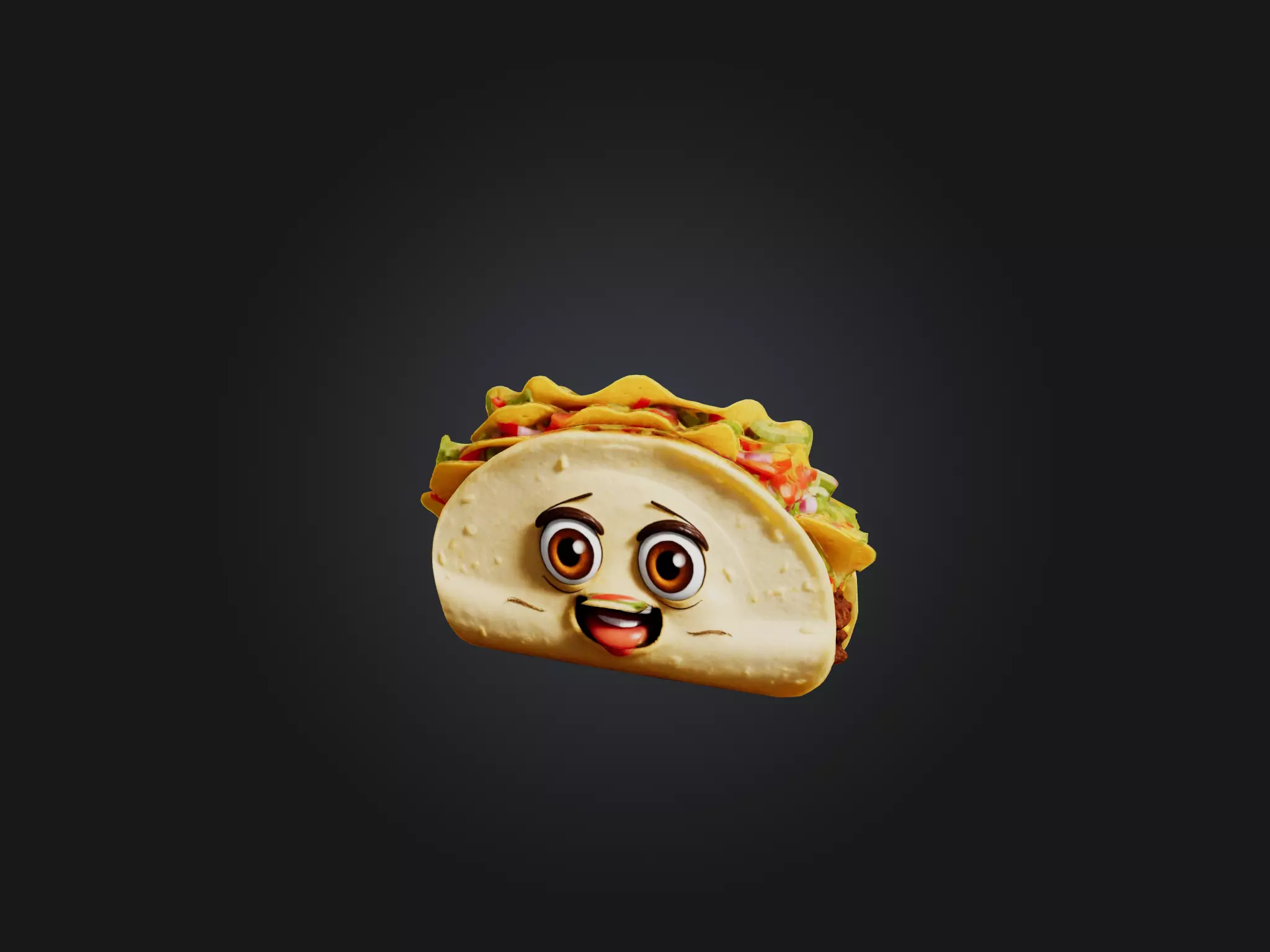Cartoon Taco Low-poly 3D model_0