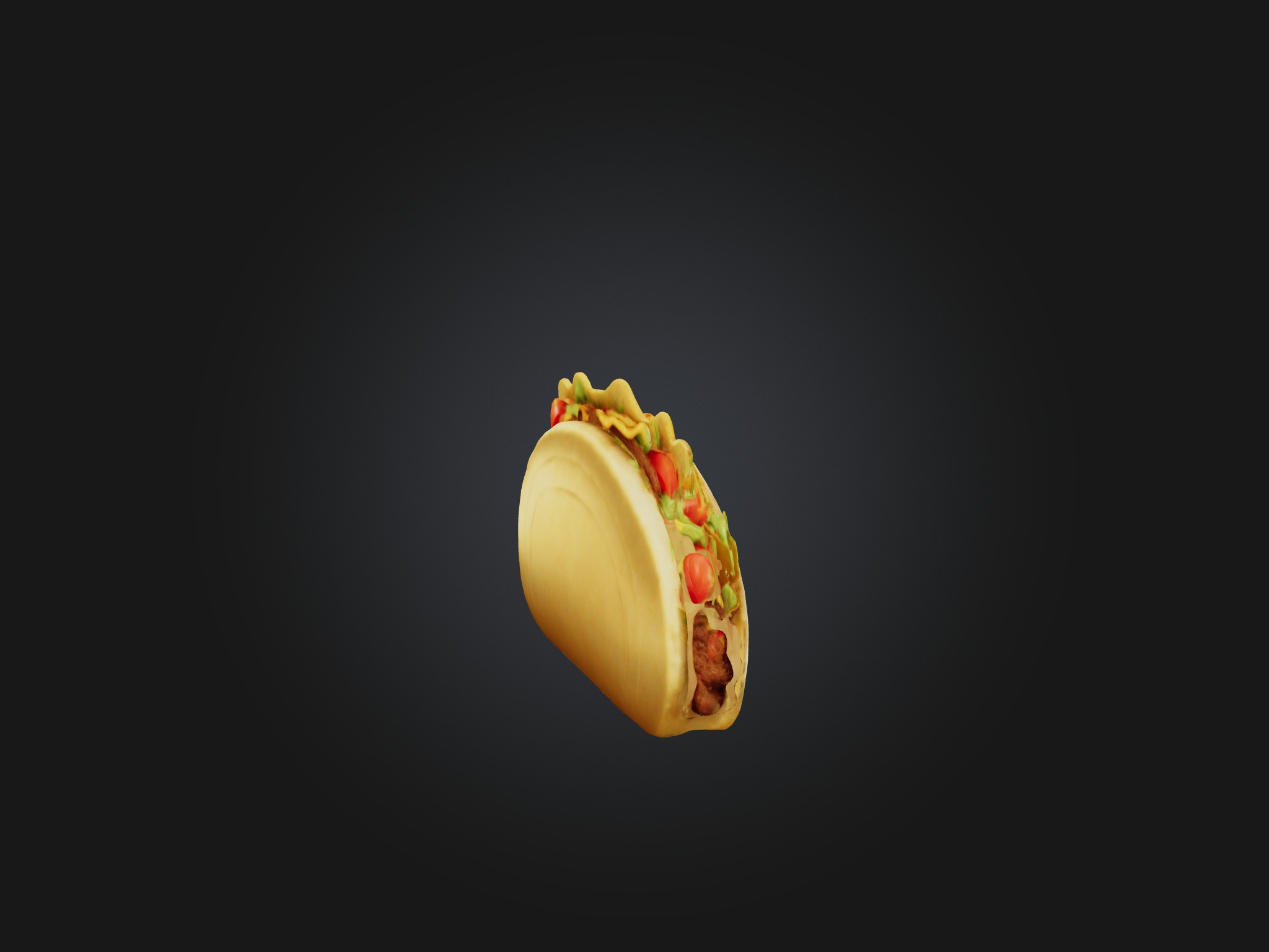Cartoon Taco Low-poly 3D model_8