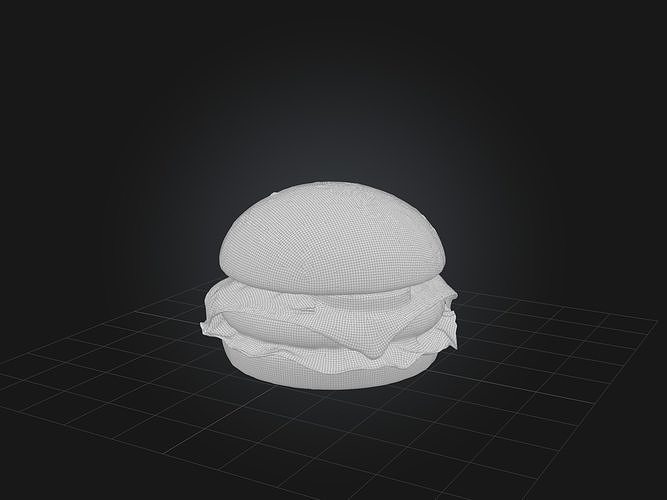 Cartoon Burger Low-poly 3D model 3