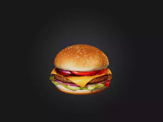 Cartoon Burger Low-poly 3D model Cartoon Burger Low-poly 3D model