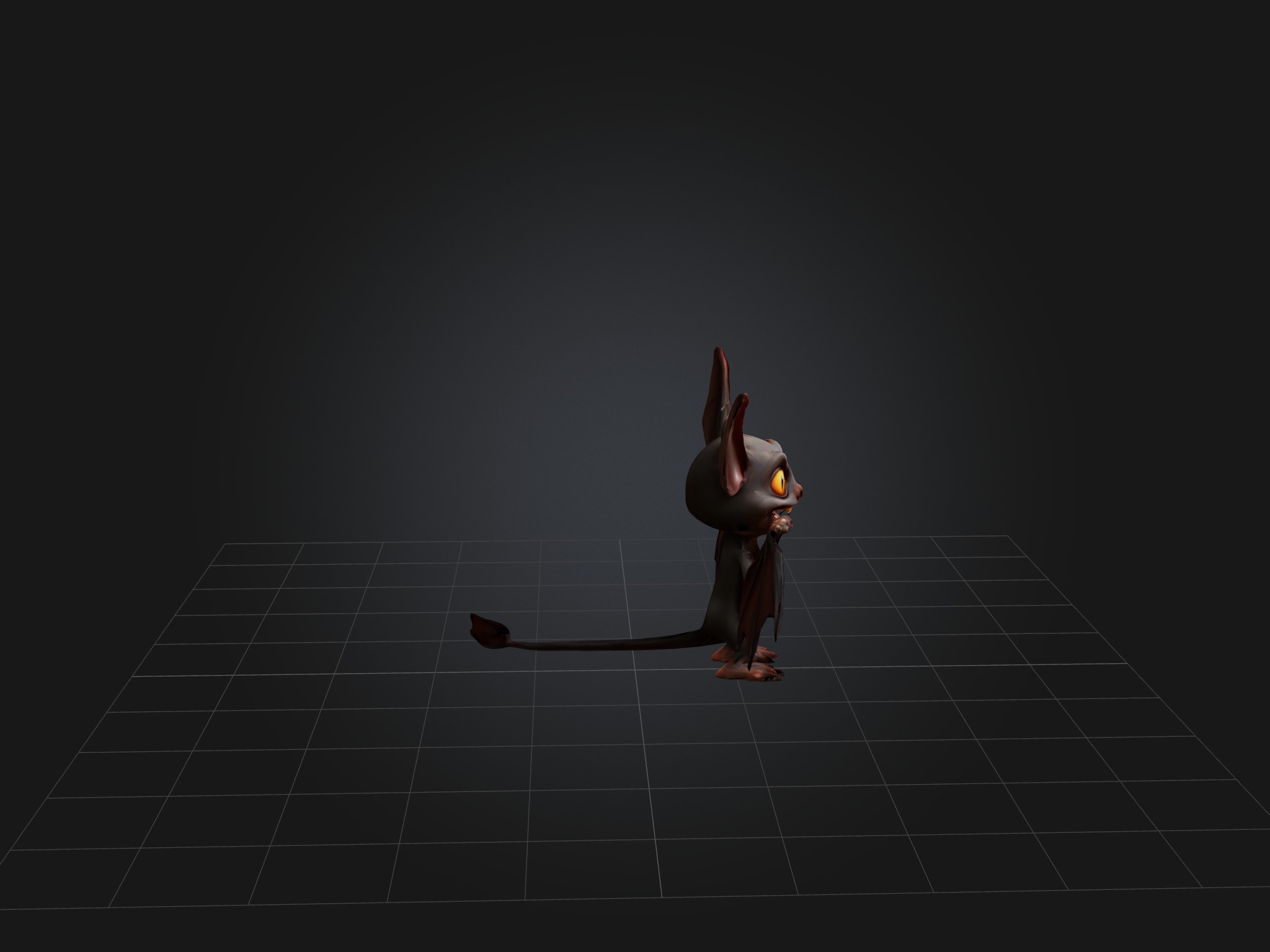 Cartoon Vampire Bat Low-poly 3D model_8