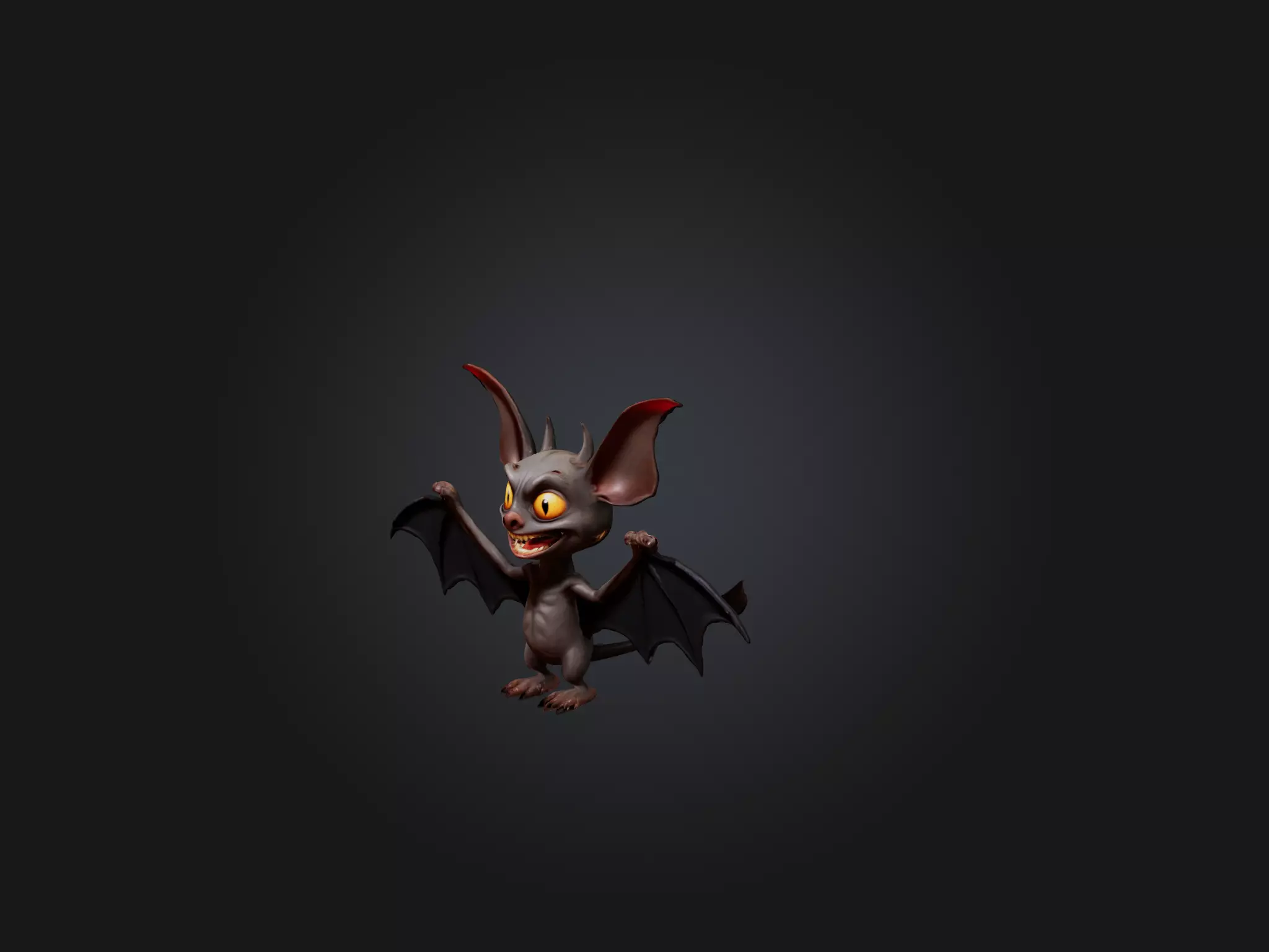 Cartoon Vampire Bat Low-poly 3D model_0