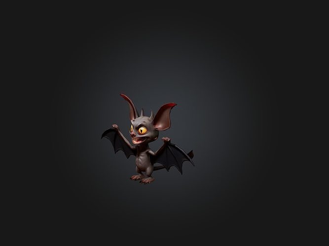 Cartoon Vampire Bat Low-poly 3D model