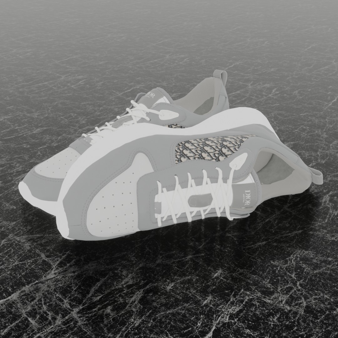 CHRISTIAN DIOR B25 3D SHOES - WHITE 3D model_1