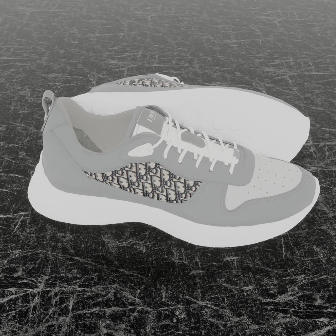 CHRISTIAN DIOR B25 3D SHOES - WHITE 3D model_4