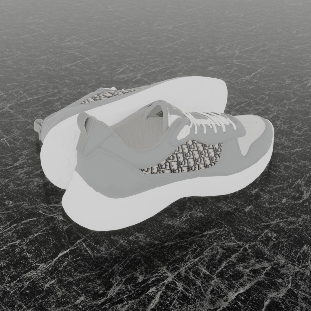 CHRISTIAN DIOR B25 3D SHOES - WHITE 3D model_5