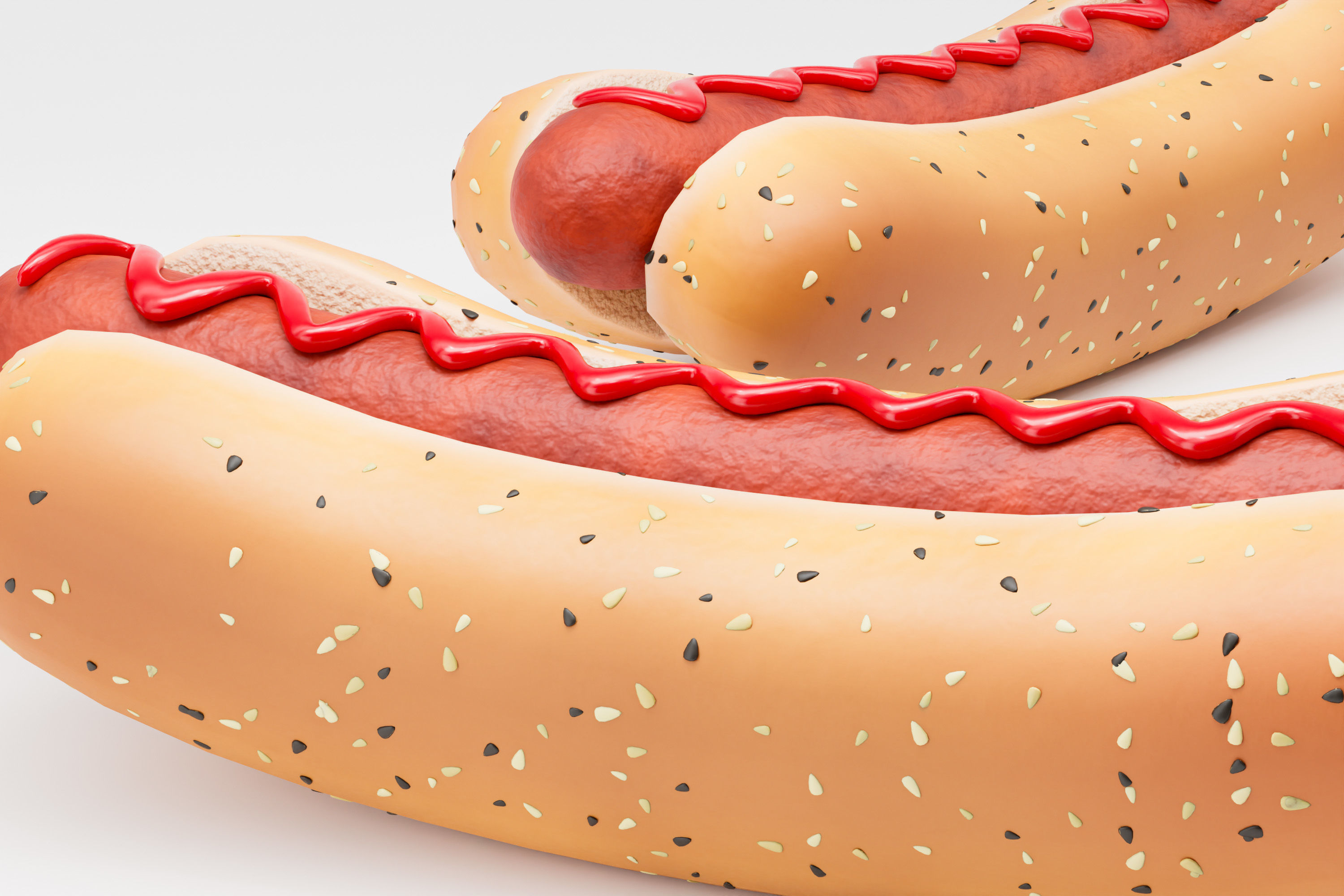 Hot dog 01 3D model_1
