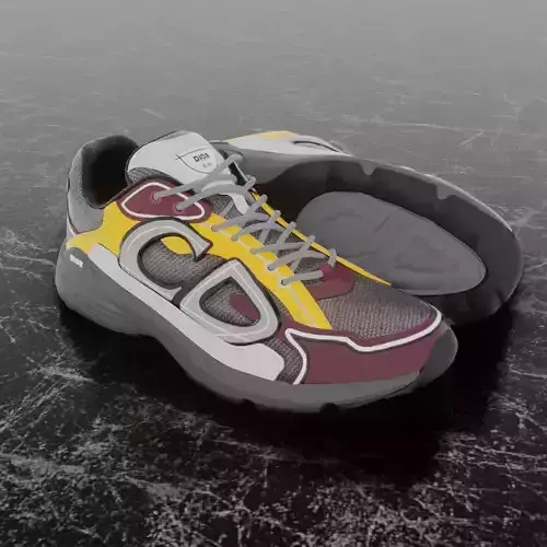 CHRISTIAN DIOR B30 3D SHOES - RED - YELLOW 3D model