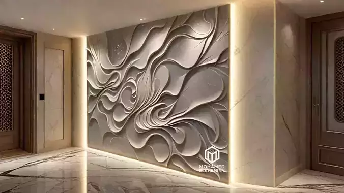 modern panel wall decor set wall relief mural CNC 126