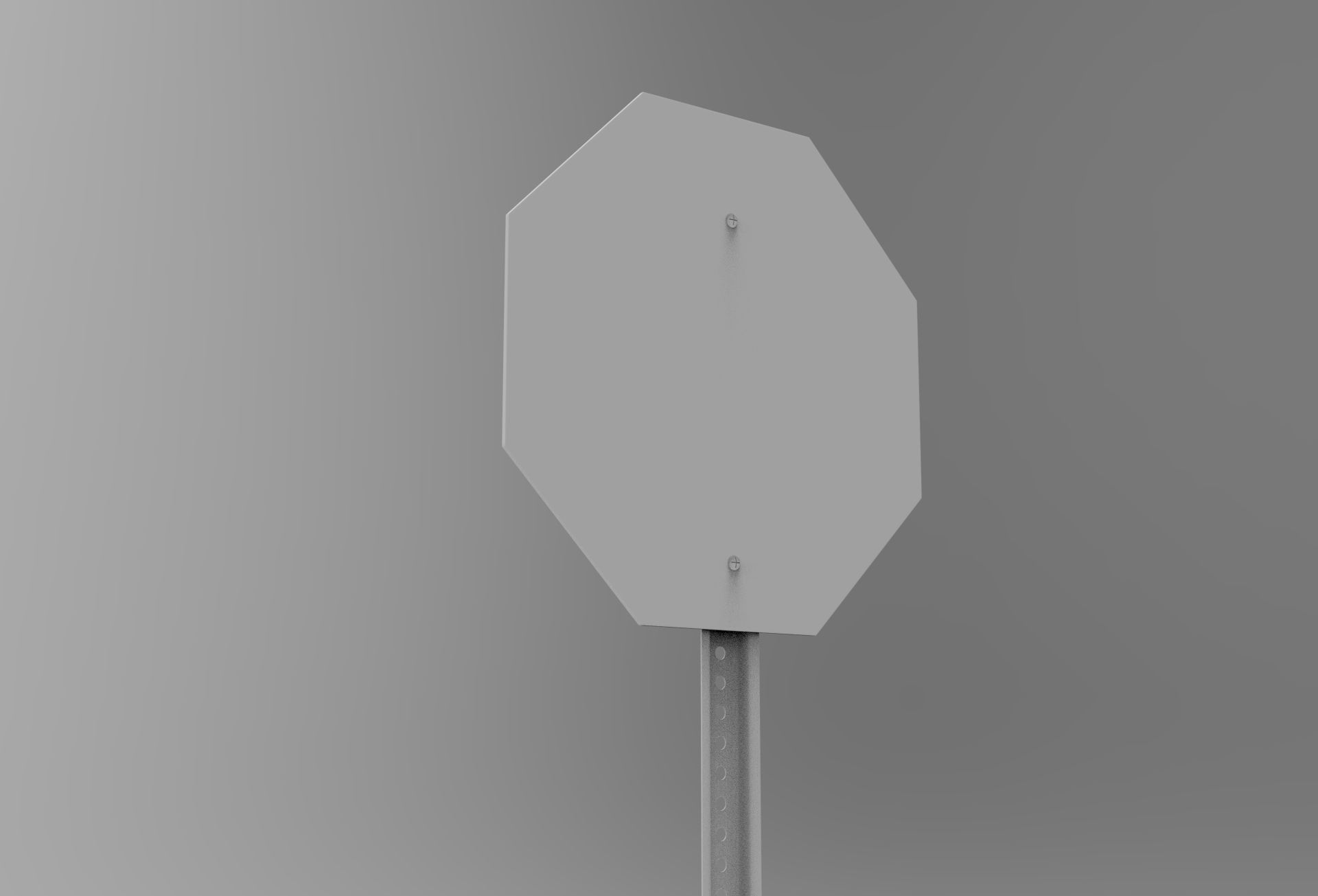 Stop Sign Low-poly 3D model_8