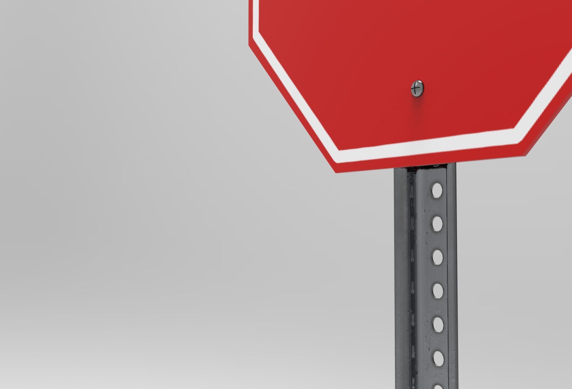 Stop Sign Low-poly 3D model_2