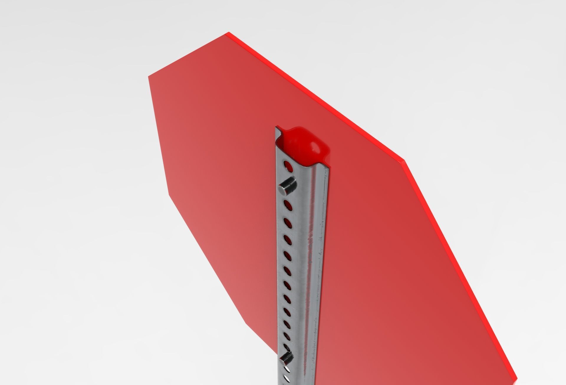 Stop Sign Low-poly 3D model_3