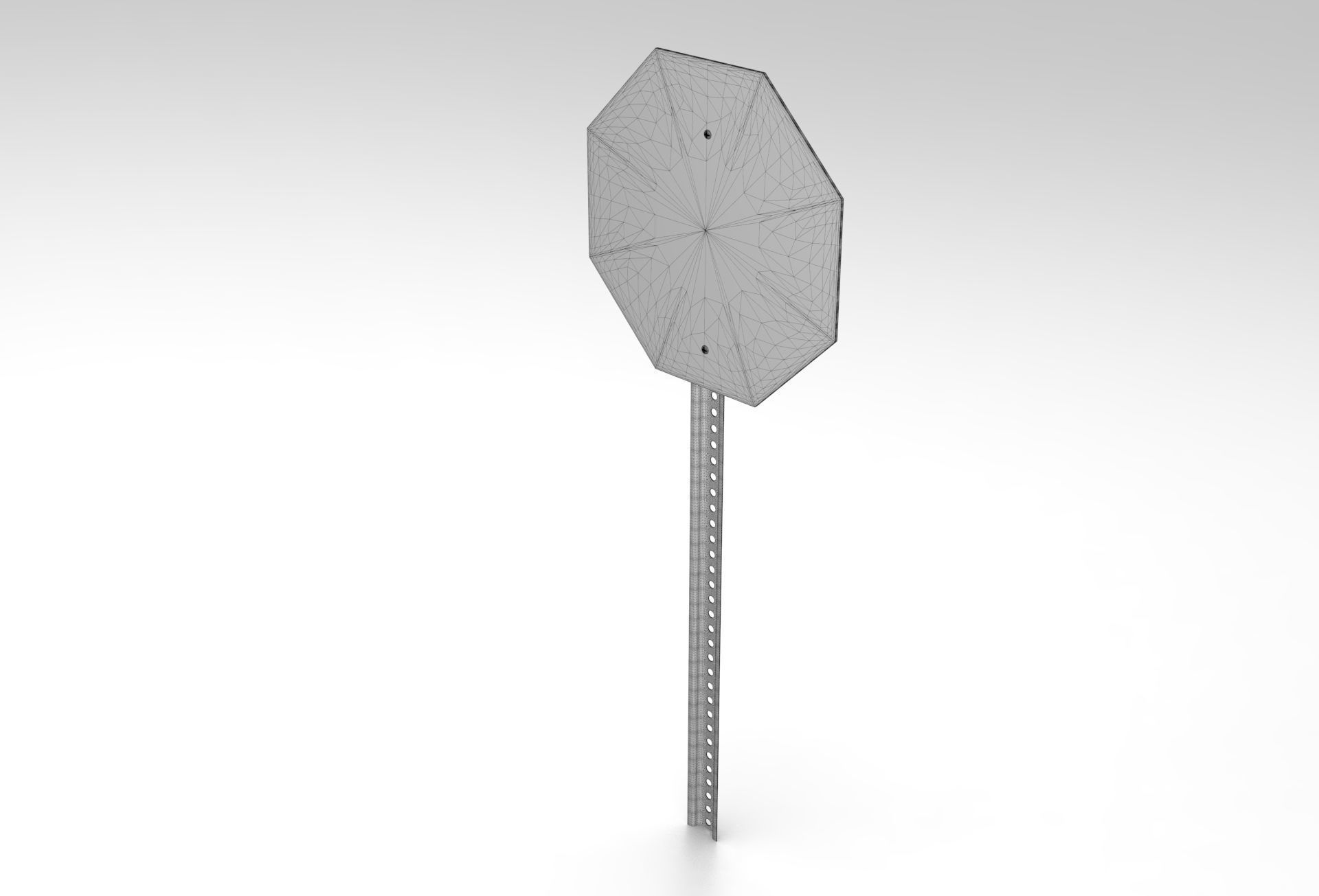 Stop Sign Low-poly 3D model_5