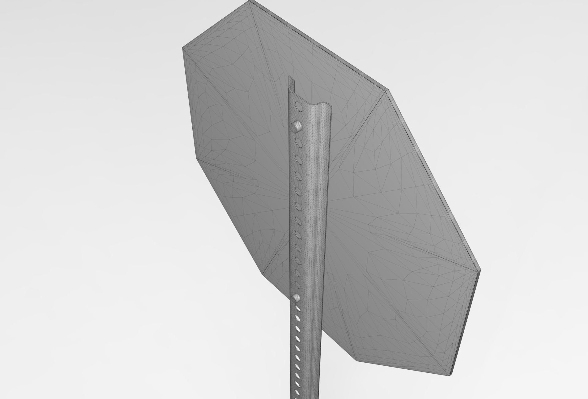 Stop Sign Low-poly 3D model_6