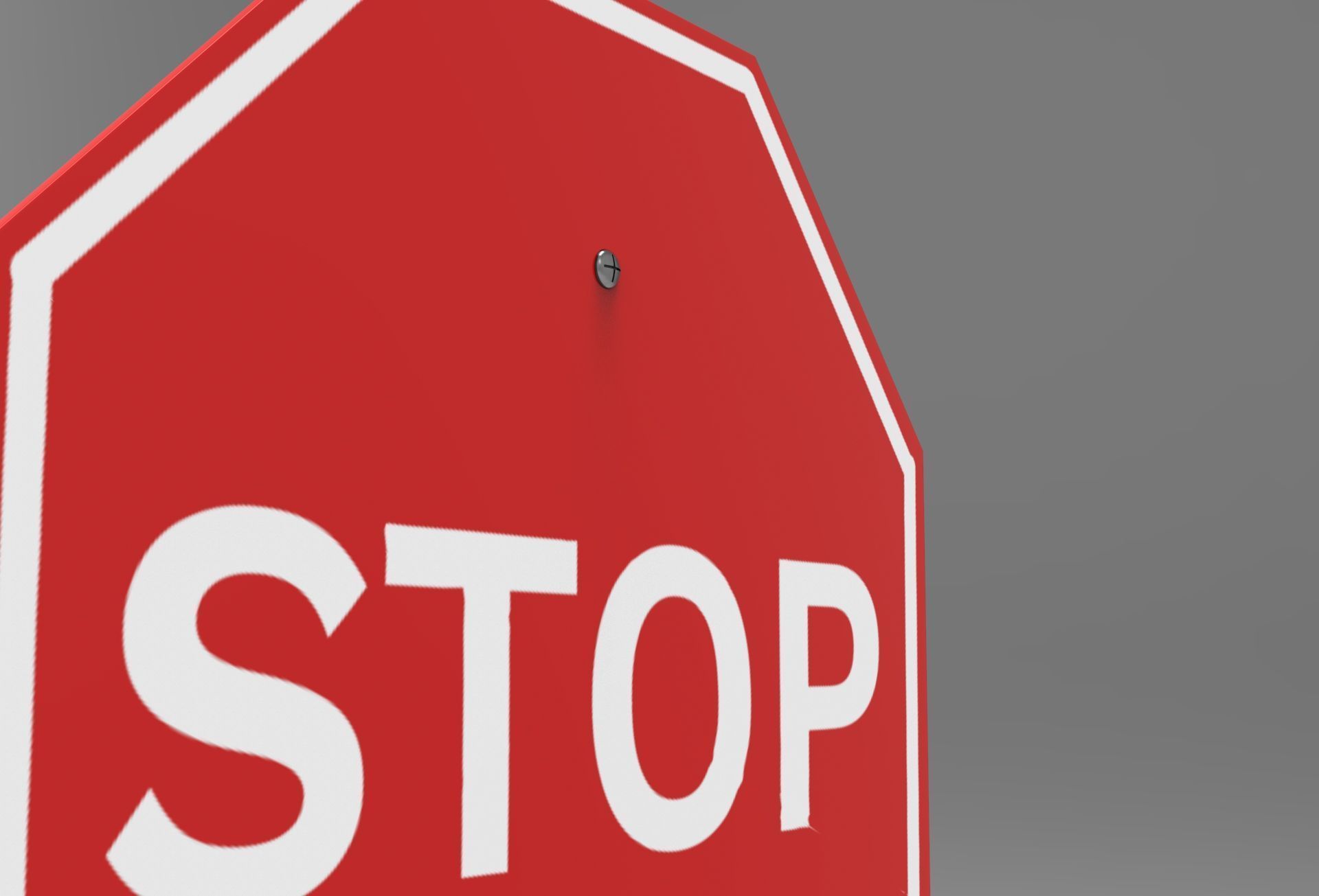 Stop Sign Low-poly 3D model_4