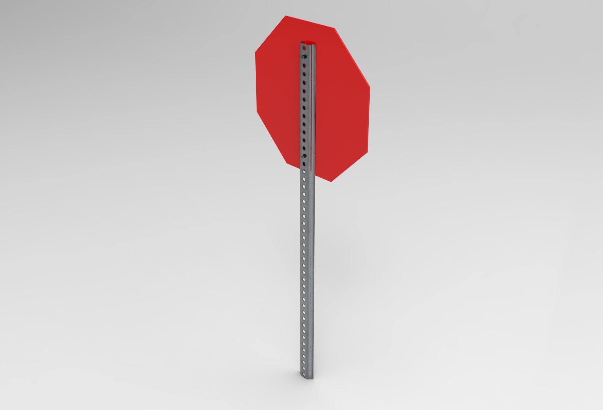 Stop Sign Low-poly 3D model_1