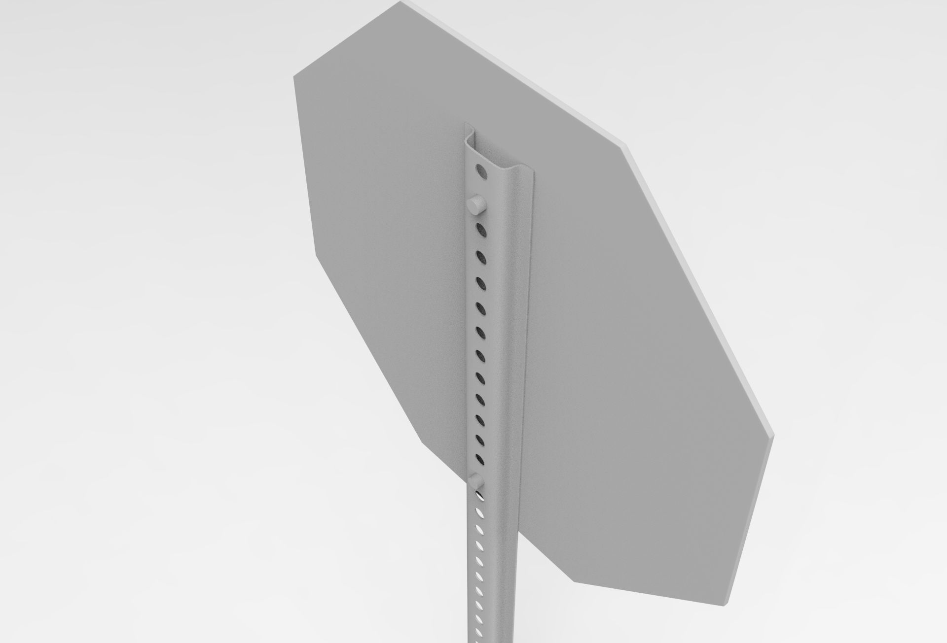 Stop Sign Low-poly 3D model_7