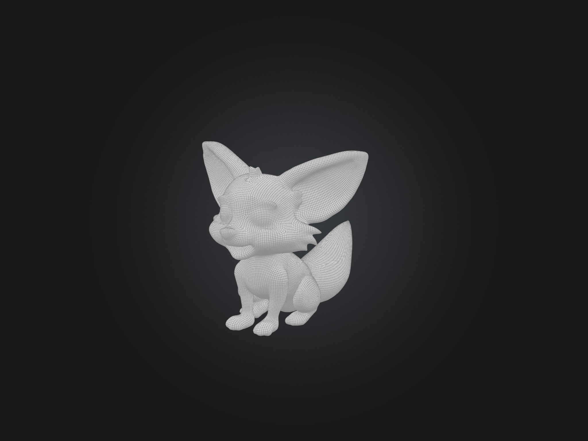 Cartoon Fox Low-poly 3D model_2