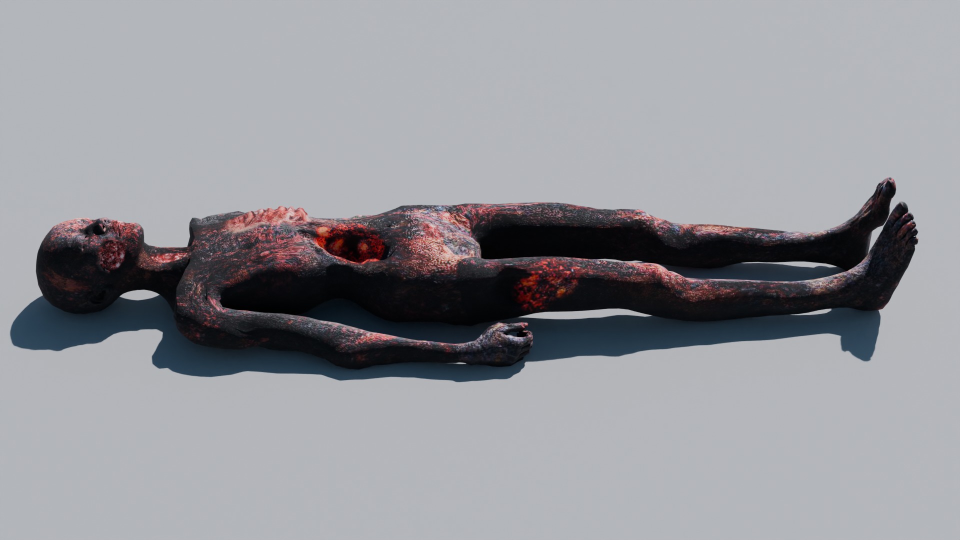 3D Human Corpse Burnt 3D model_2