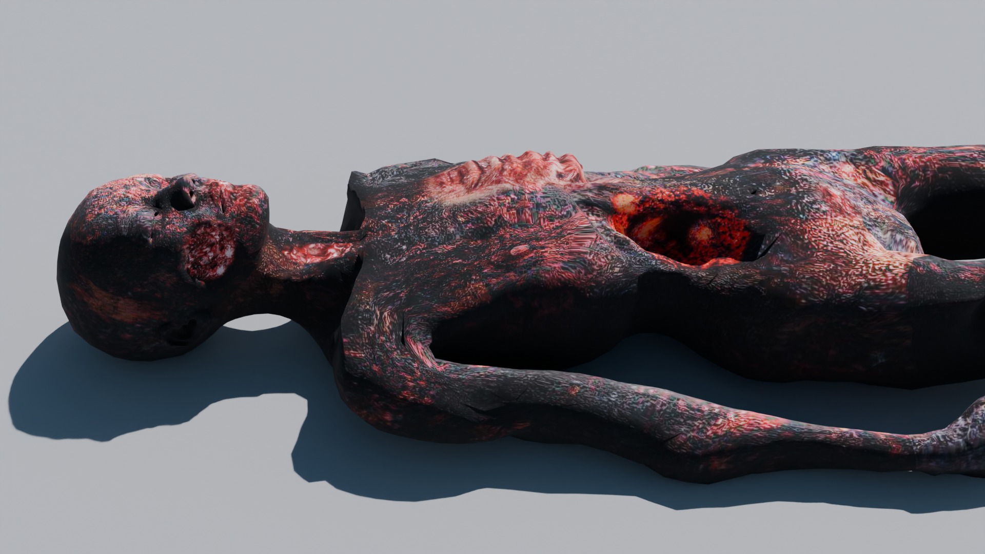 3D Human Corpse Burnt 3D model_1