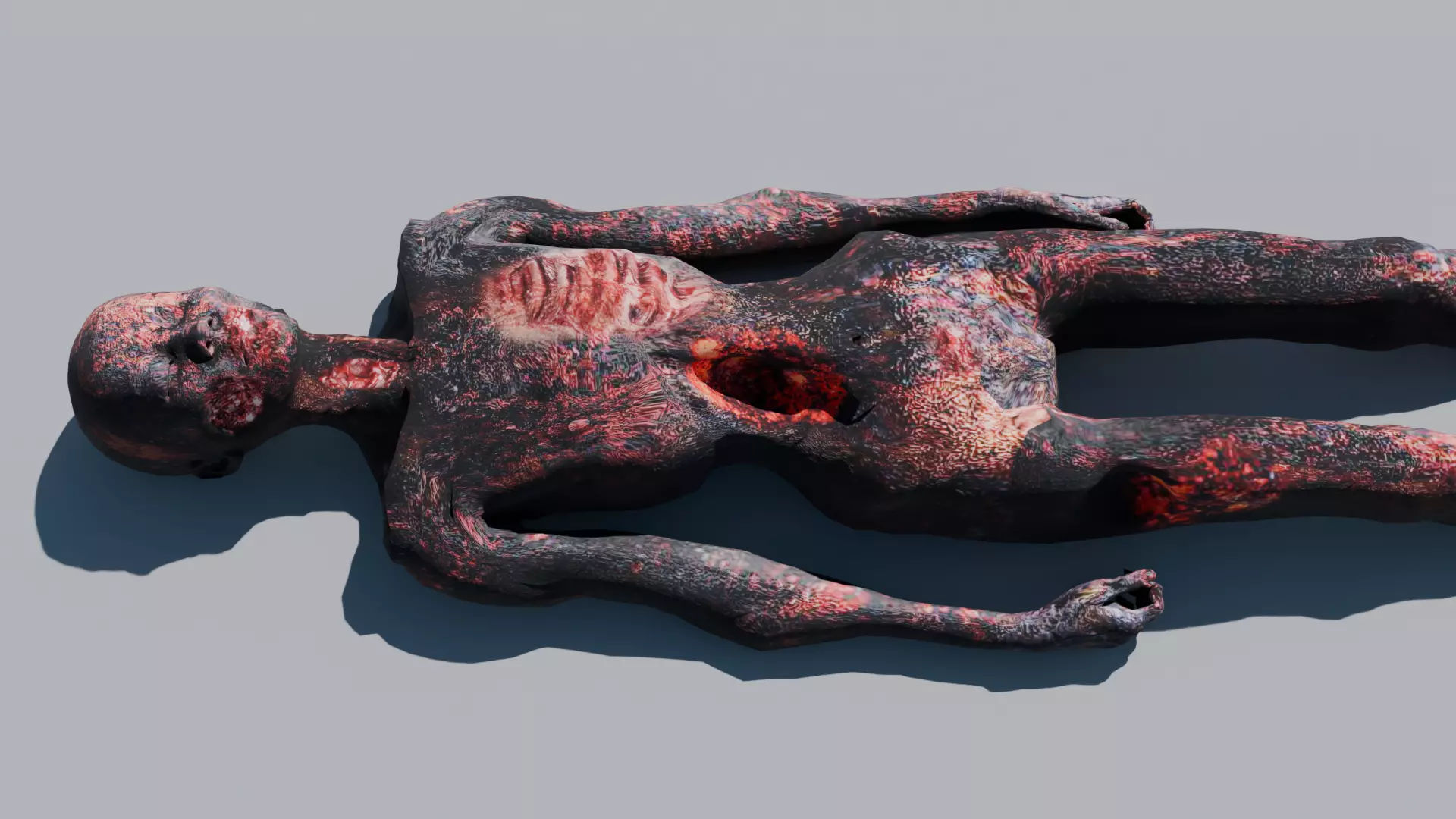 3D Human Corpse Burnt 3D model_0