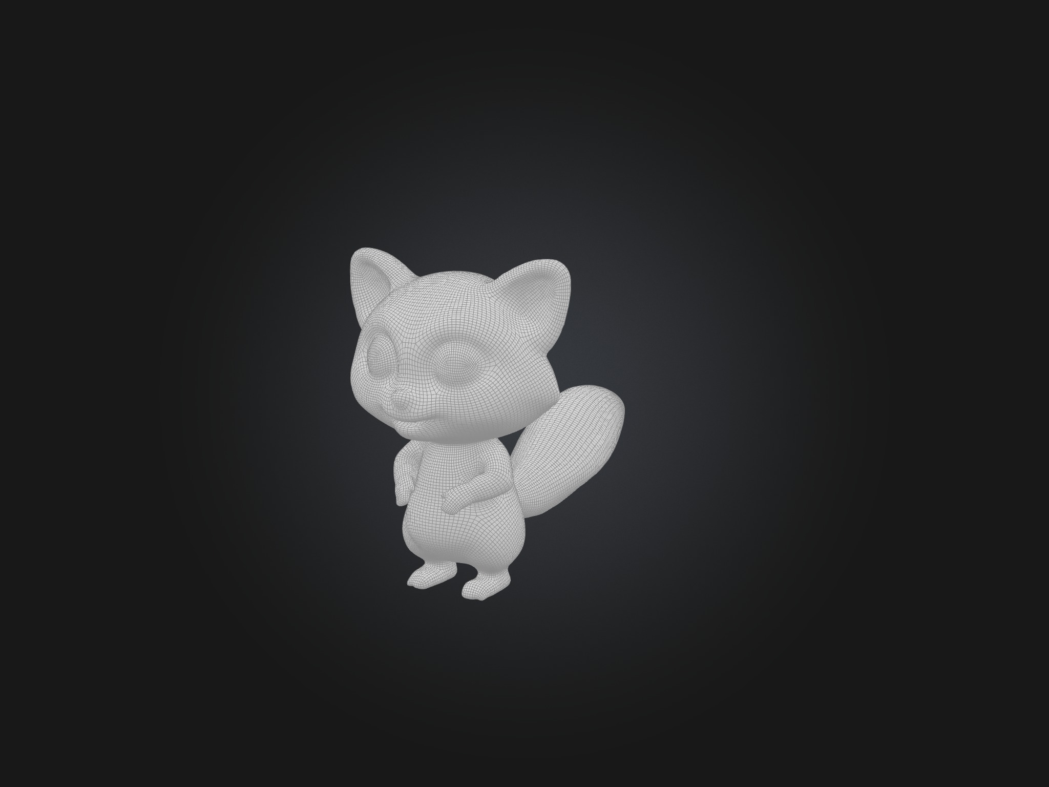 Cartoon Raccoon Low-poly 3D model_2
