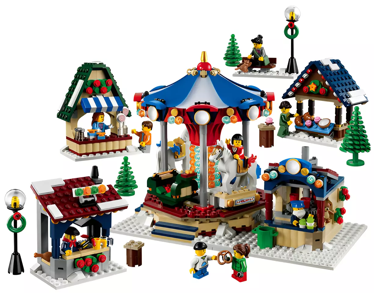 PixelBricks3D - Lego Winter Village Market  3D print model_0