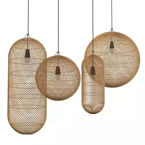  Rattan pendants