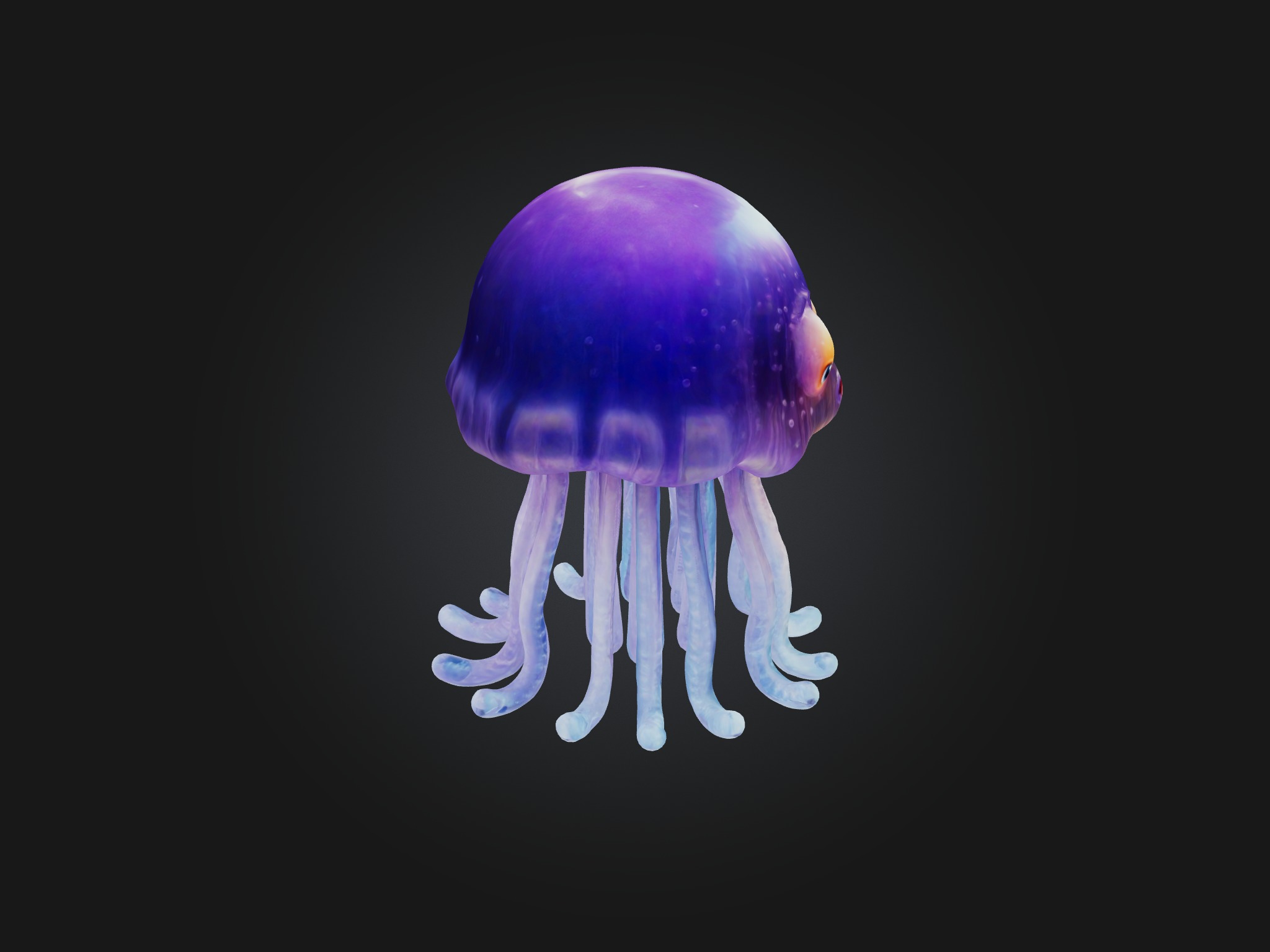 Cartoon Jellyfish Low-poly 3D model_4