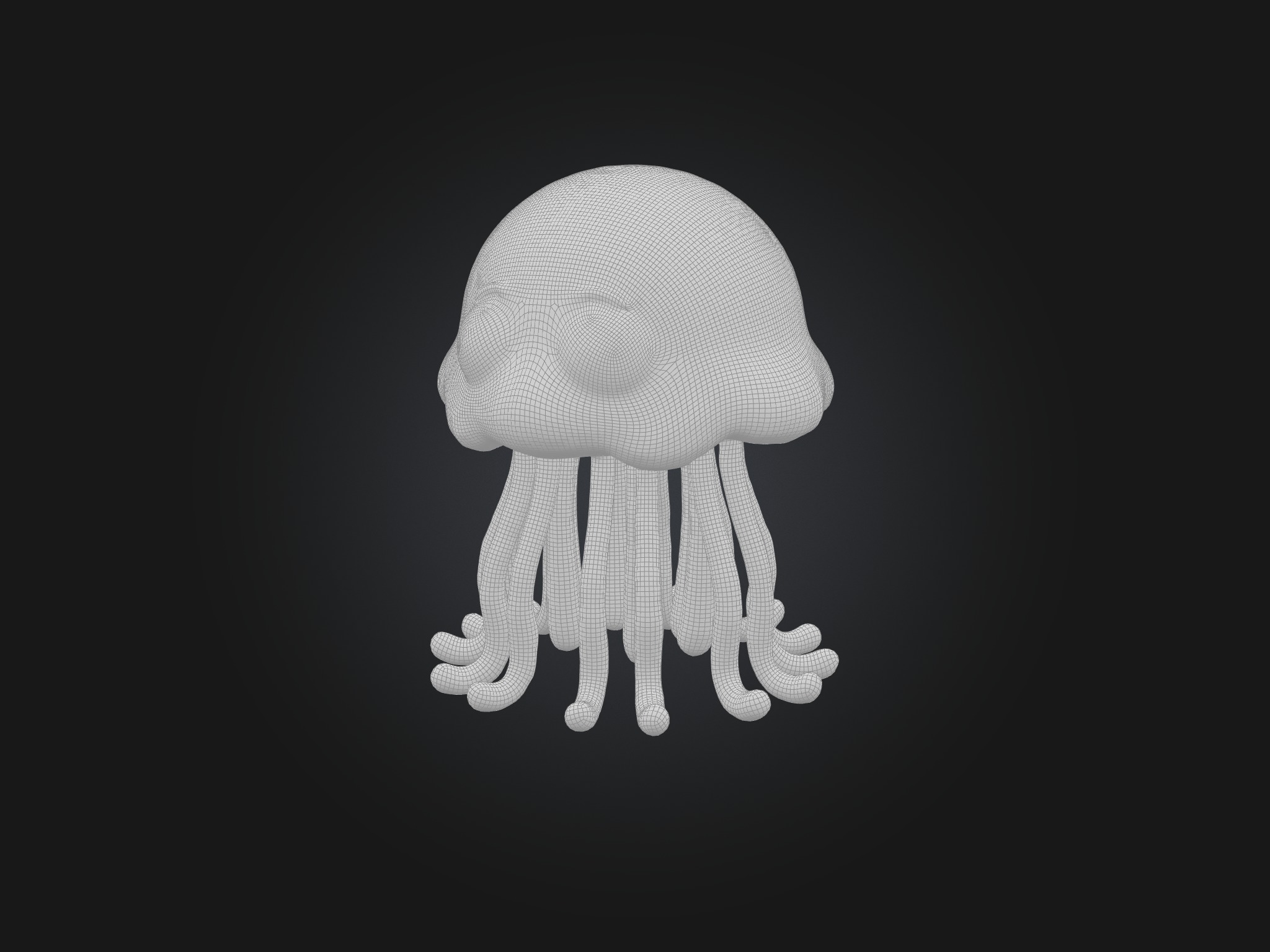 Cartoon Jellyfish Low-poly 3D model_2