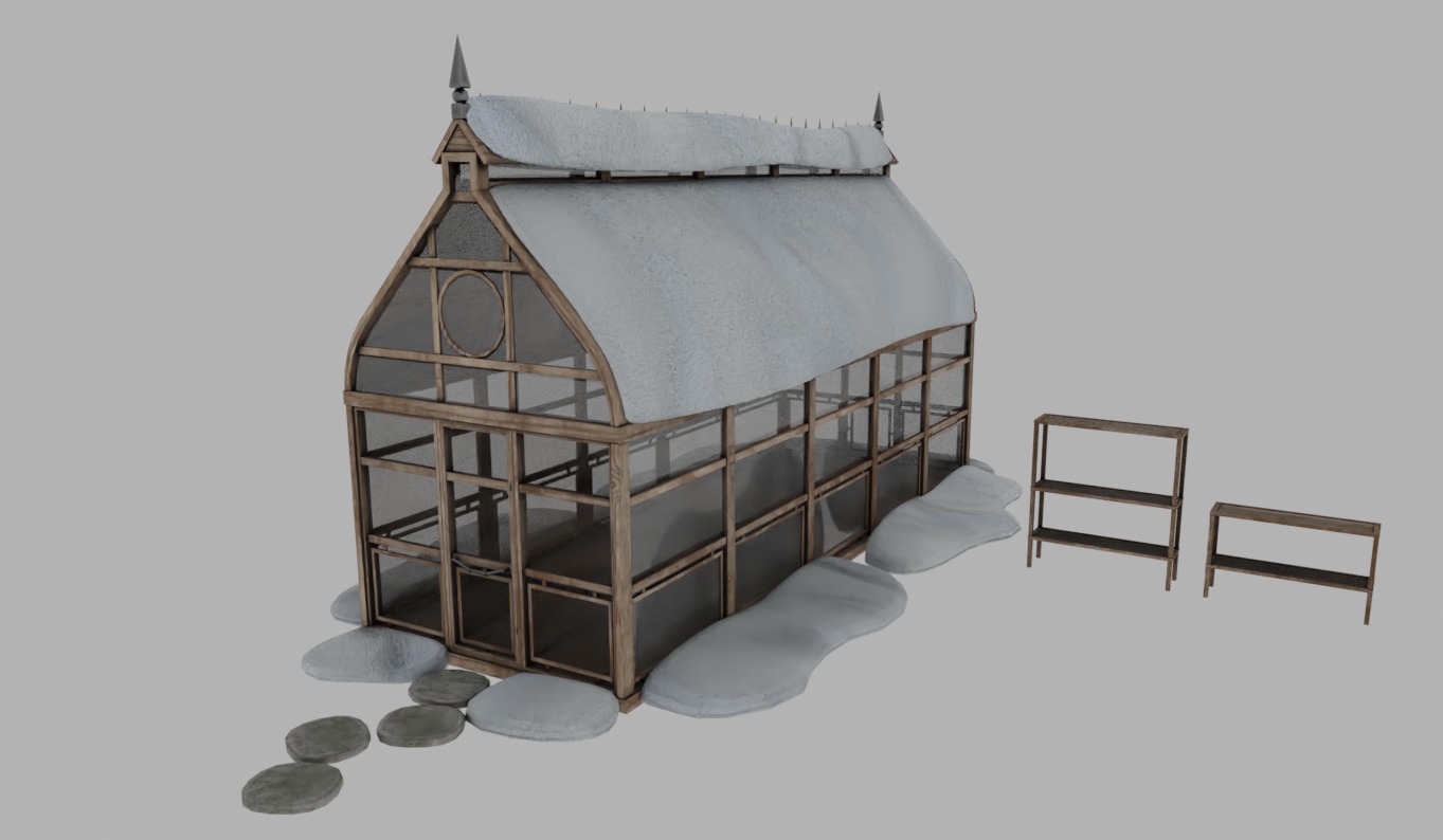 Greenhouse V06 Low-poly 3D model_2