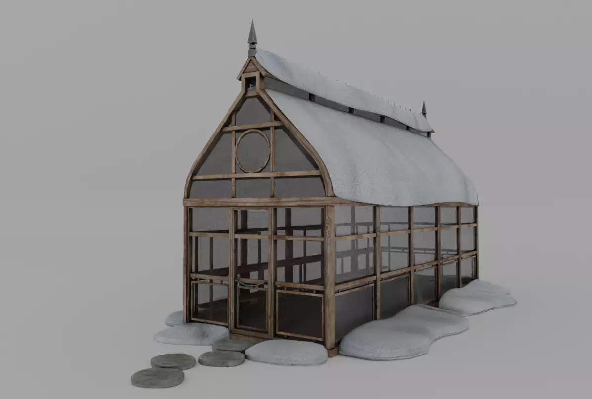 Greenhouse V06 Low-poly 3D model_0