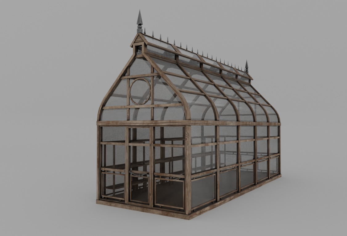 Greenhouse V06 Low-poly 3D model_1