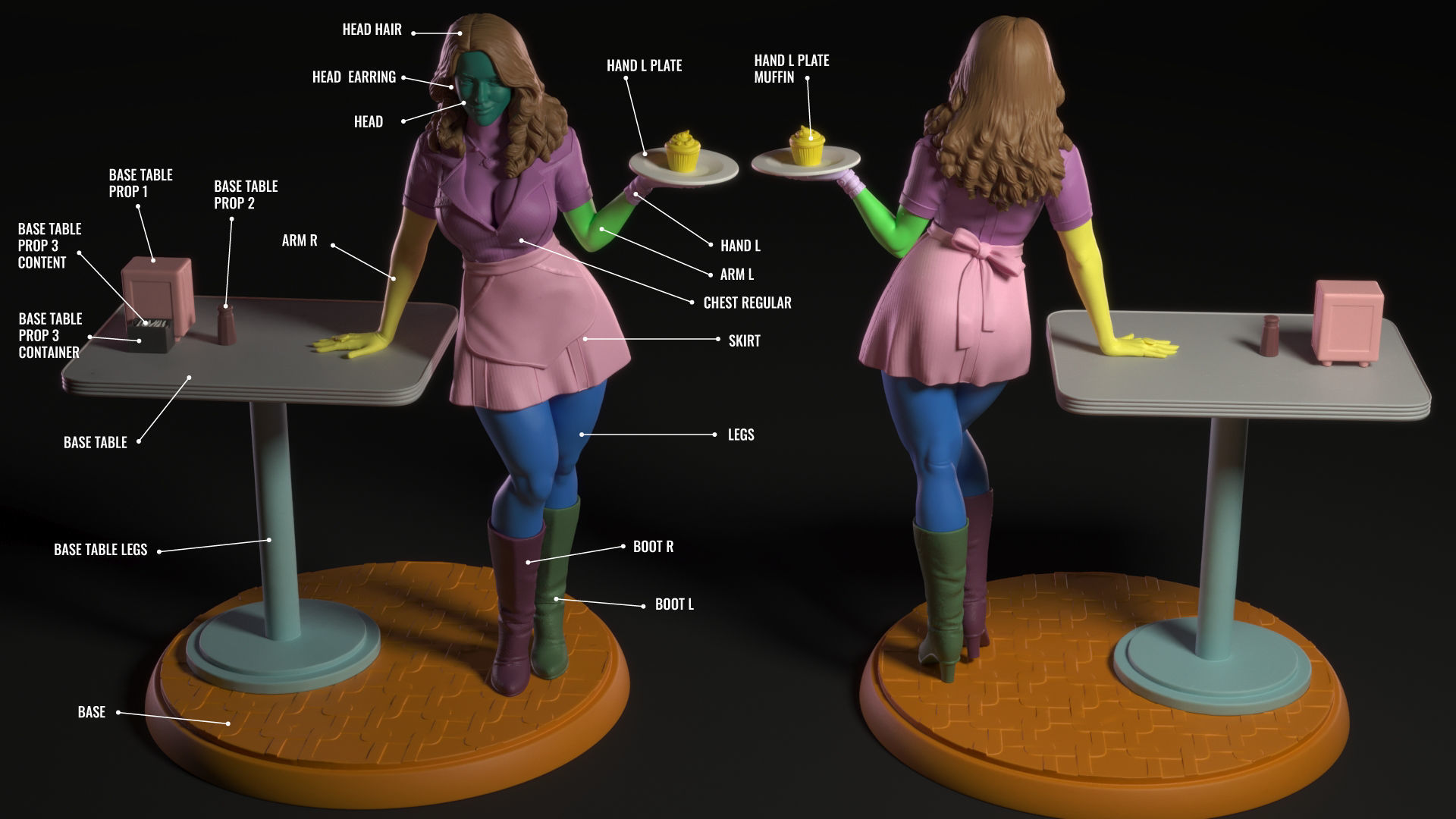 Max Black from Two Broke Girls 3D print model_11