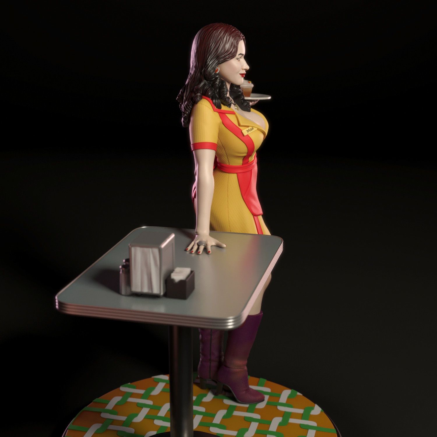 Max Black from Two Broke Girls 3D print model_3