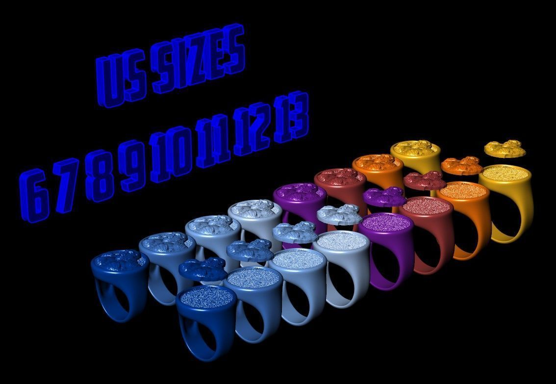 Angry Gorilla Statement Ring Round Detailed 3D print model_15