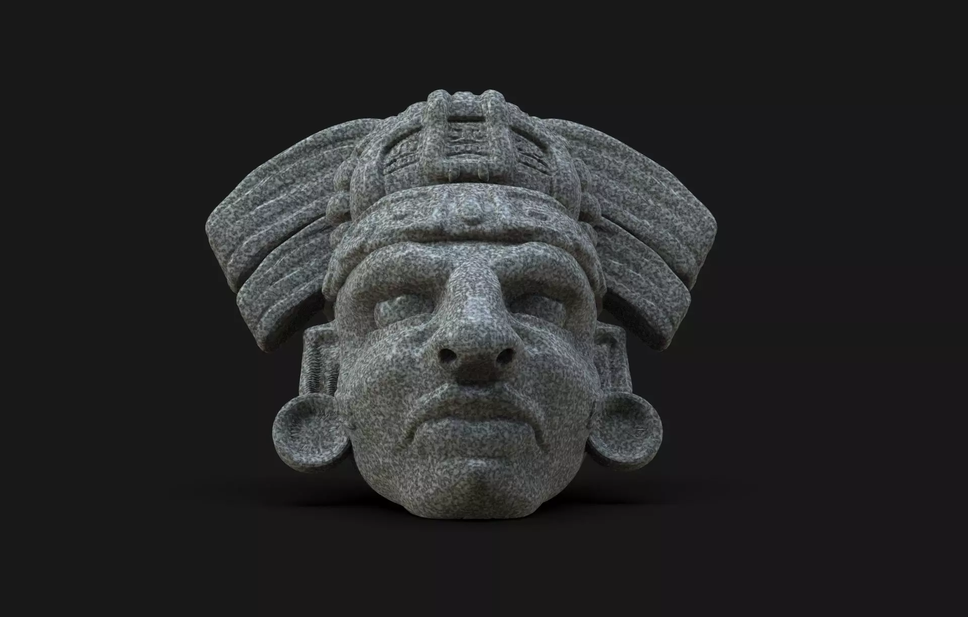 Mayan Head Sculpture 3D print model_0