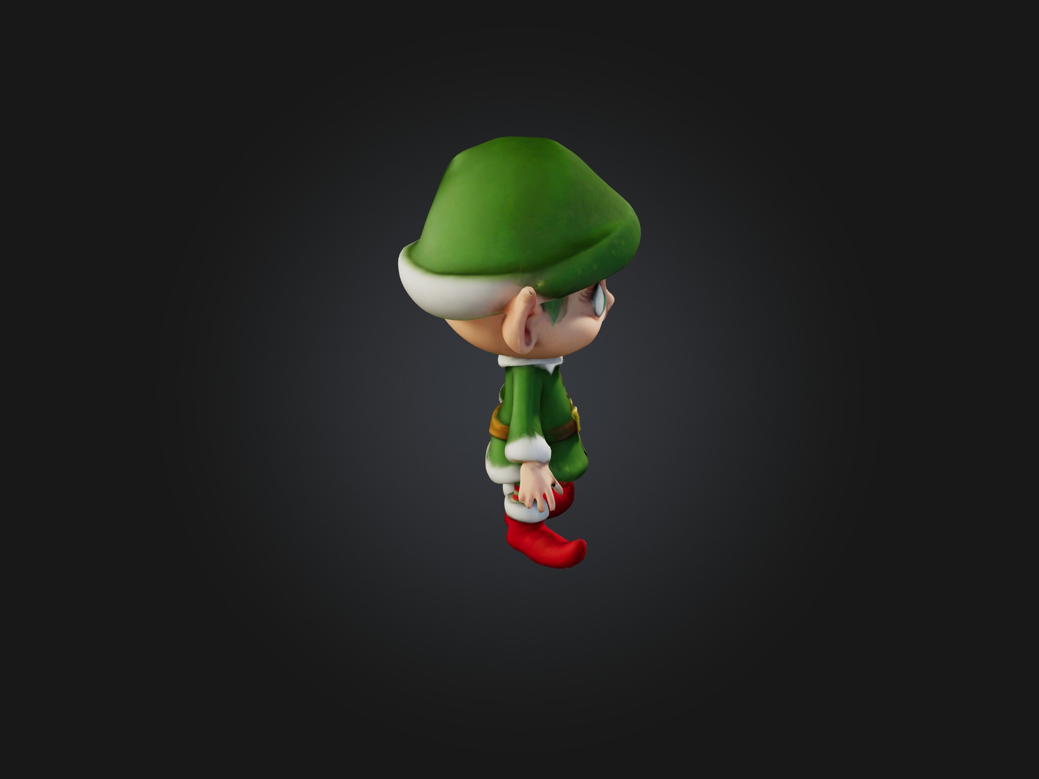 Cartoon Elf Low-poly 3D model_4