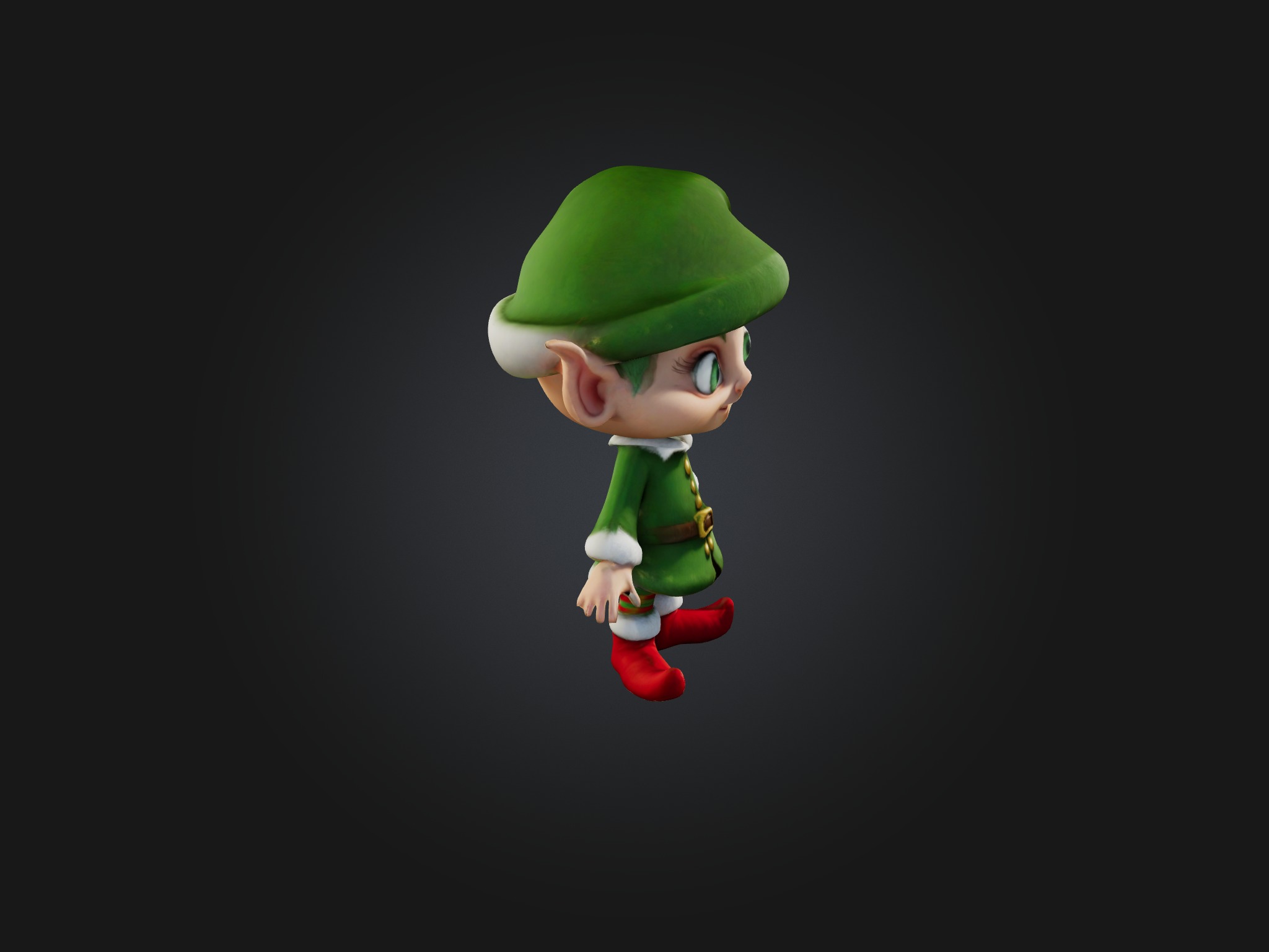 Cartoon Elf Low-poly 3D model_8