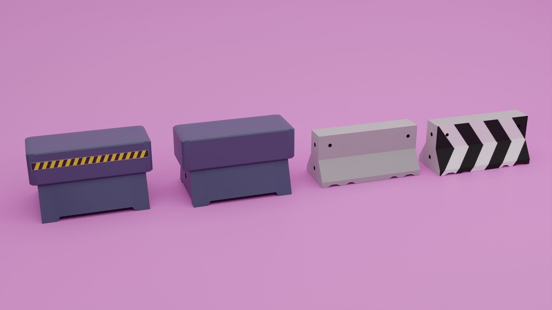 Low-Poly Barrier Pack Low-poly 3D model_2