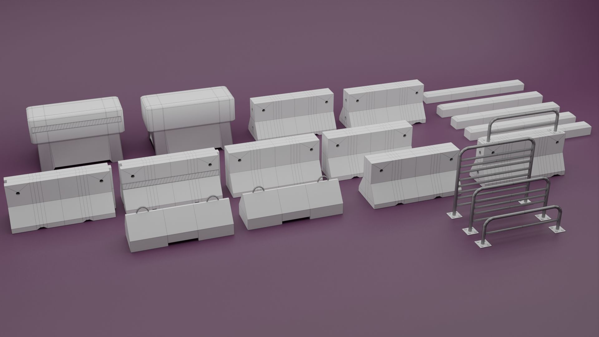 Low-Poly Barrier Pack Low-poly 3D model_7
