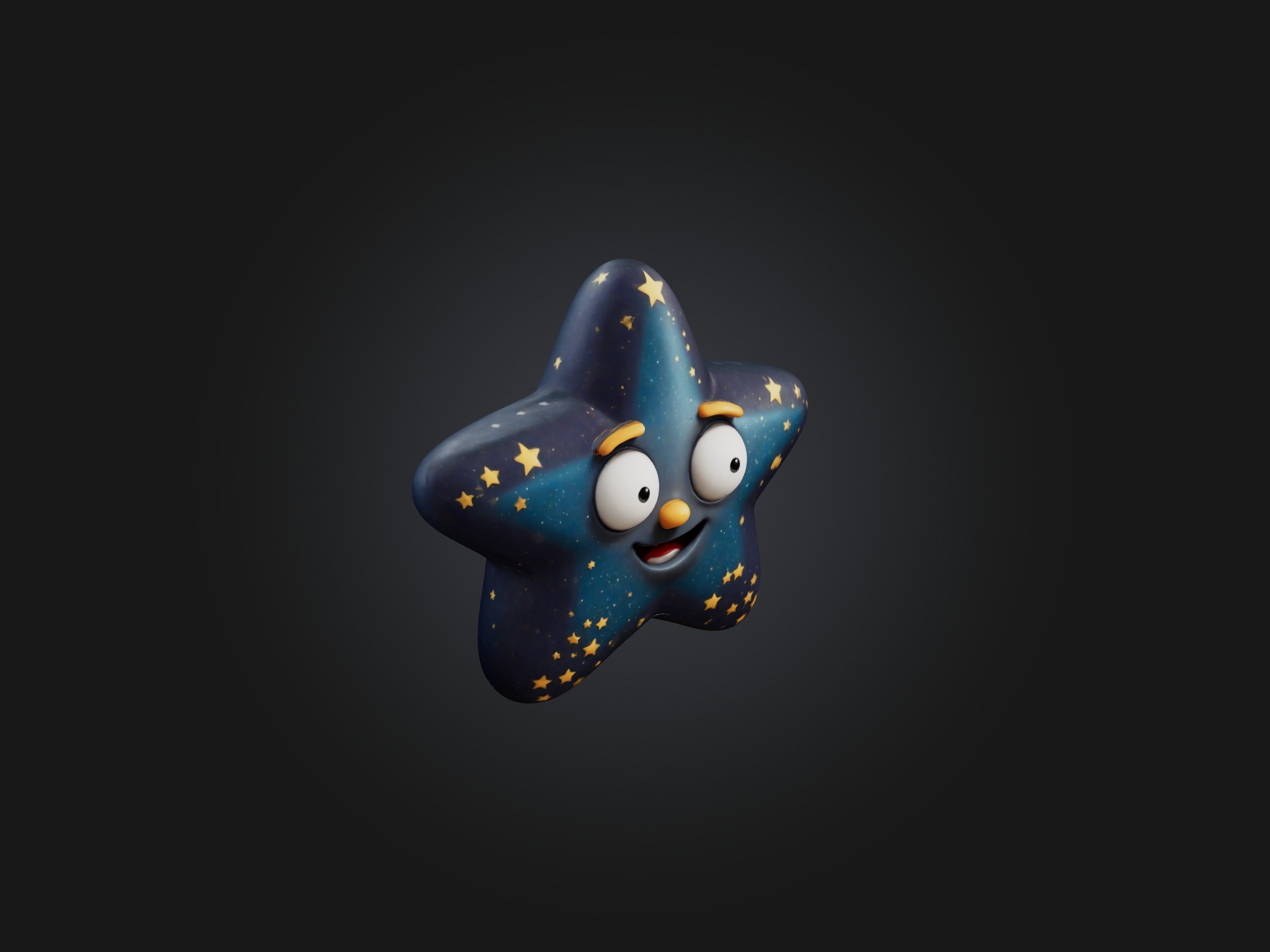 Cartoon Star Low-poly 3D model_7