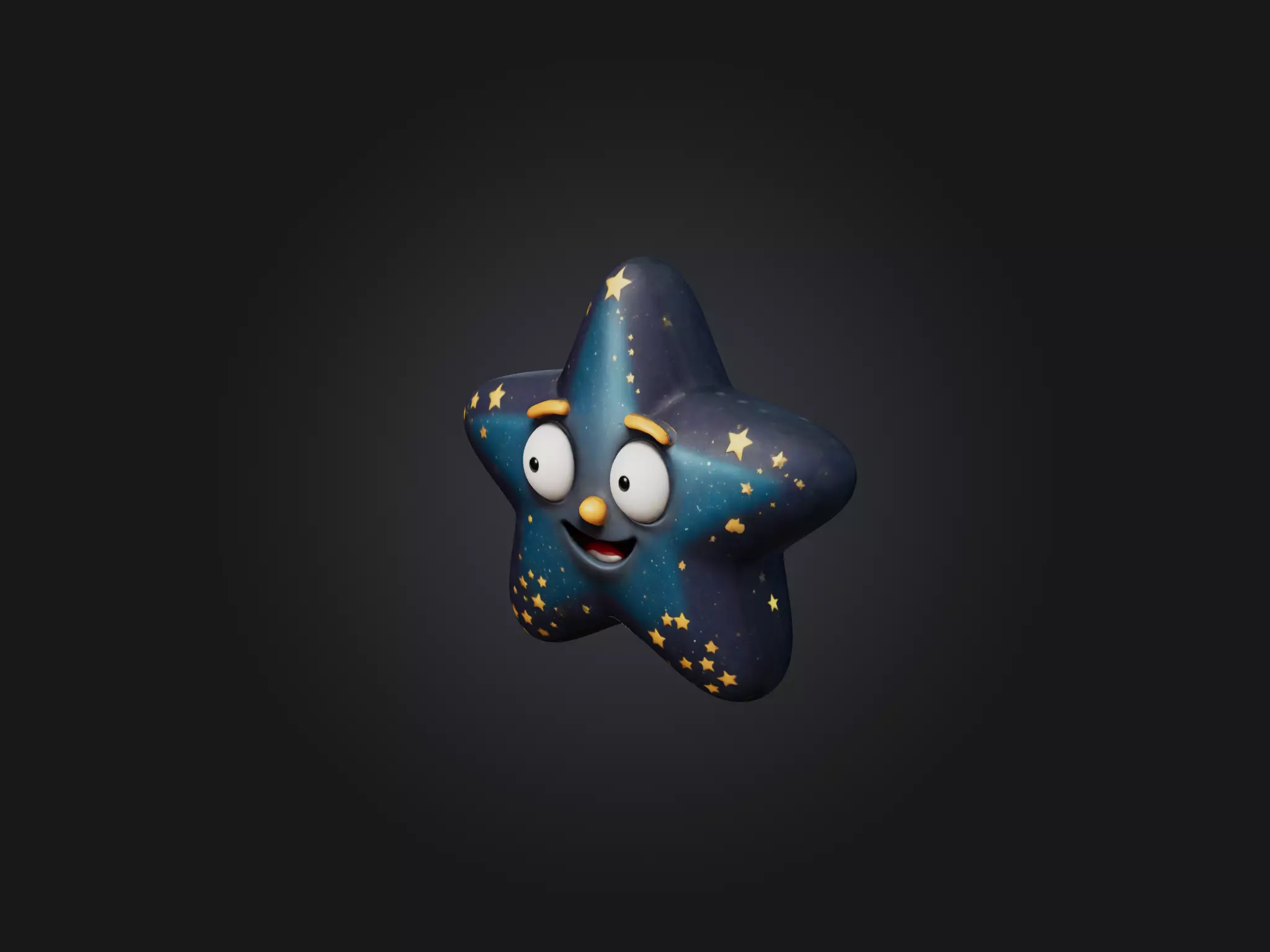 Cartoon Star Low-poly 3D model_0