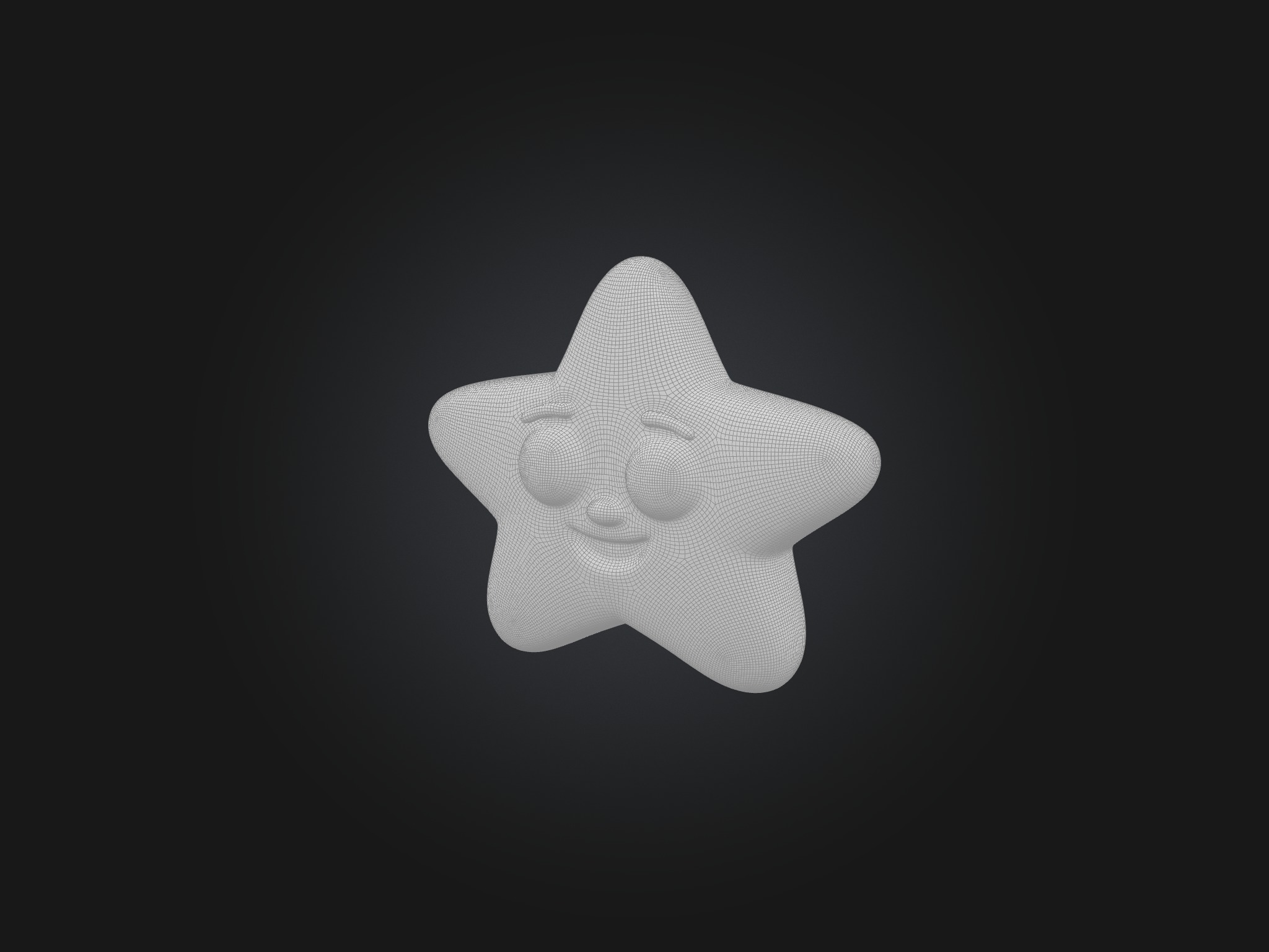 Cartoon Star Low-poly 3D model_2