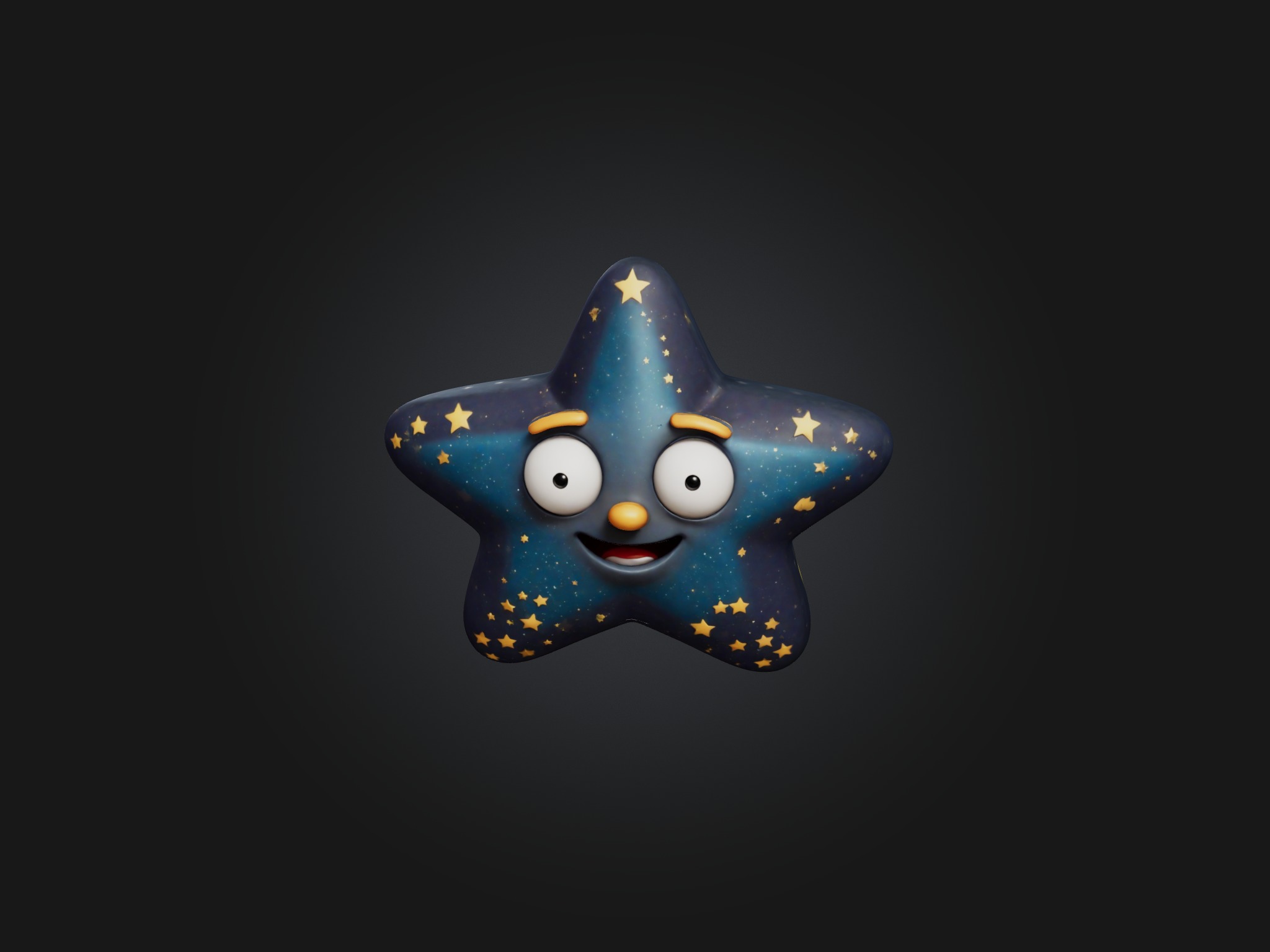 Cartoon Star Low-poly 3D model_5