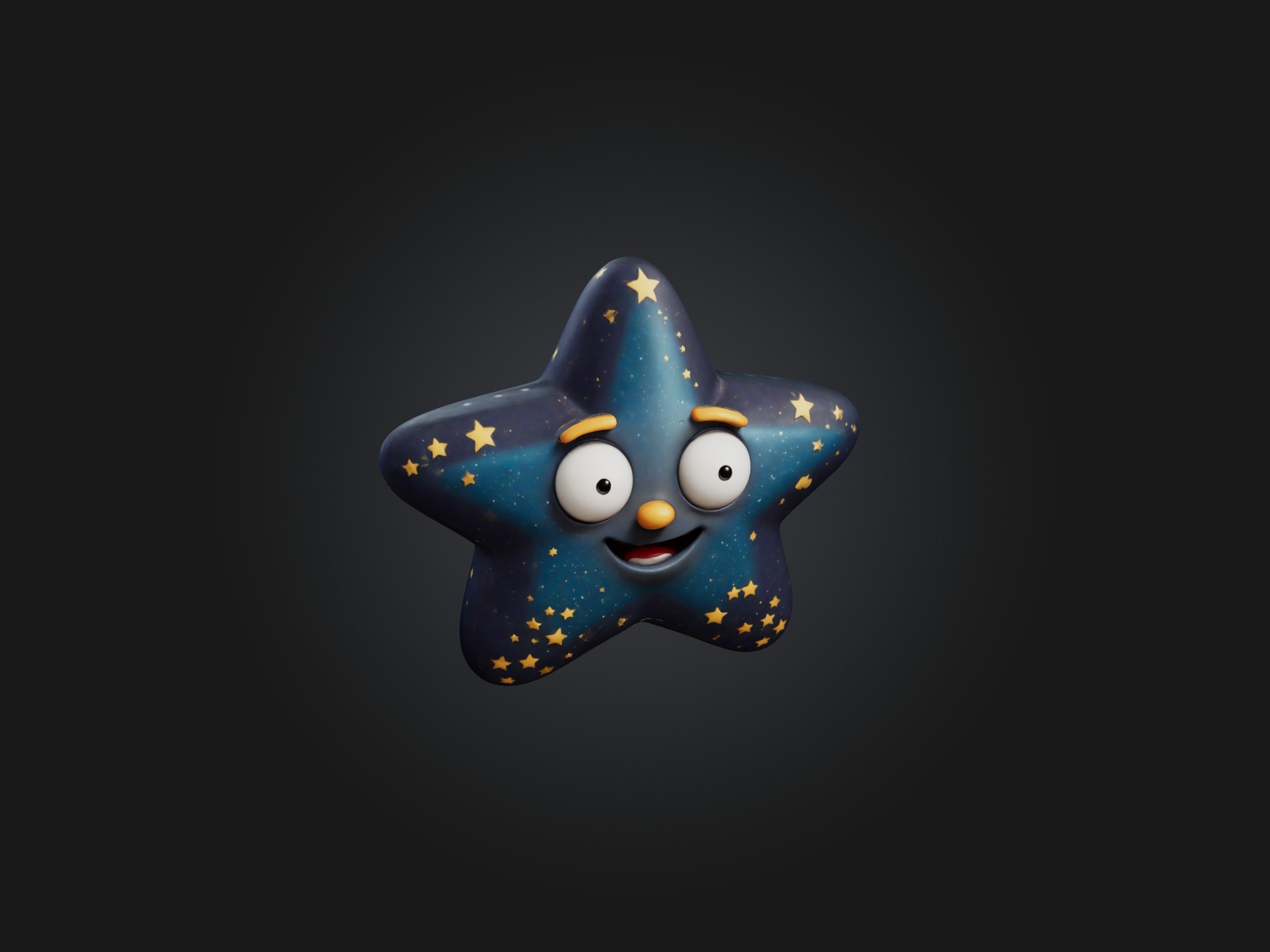 Cartoon Star Low-poly 3D model_6