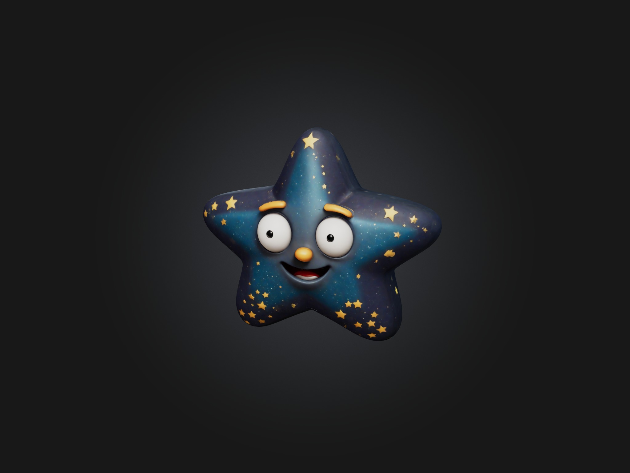 Cartoon Star Low-poly 3D model_3